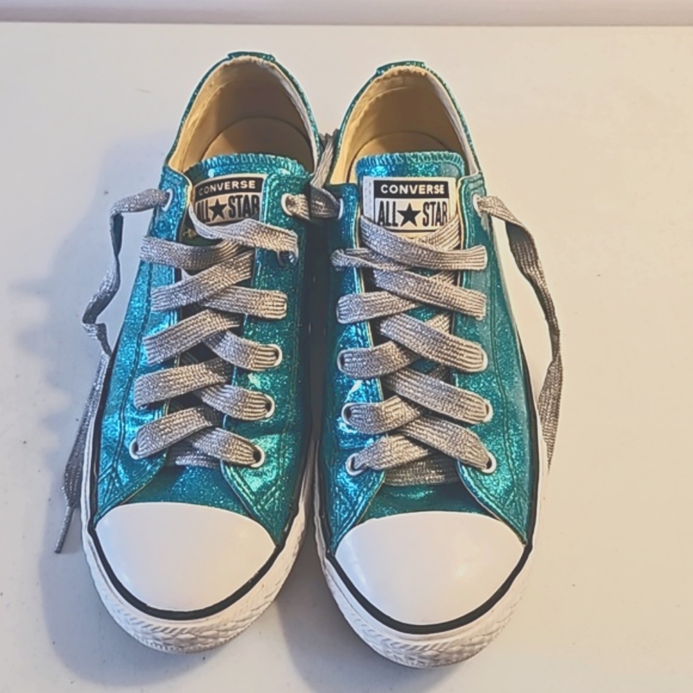 Converse Chuck Taylor Glitter Low Teal